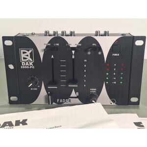 DAK 2800-PC 2 Channel Phono Line DJ Mixer Preamp Open Box Tested & Fully Working